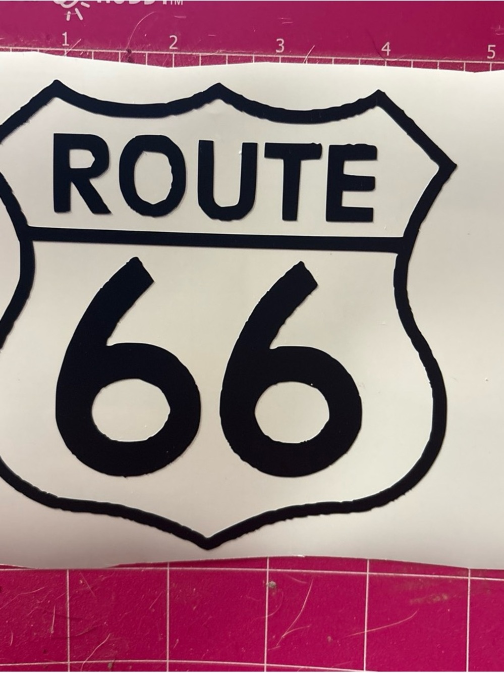 Route 66 Vinyl Wall Decal - Black and White Retro Shield